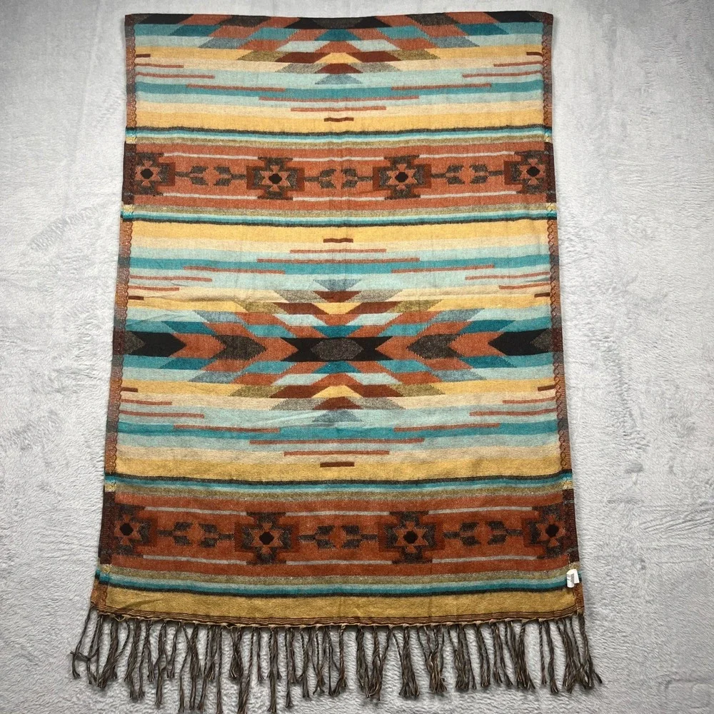 El Paso Saddleblanket Co Table Runner 40x27 Rust Geometric Southwestern